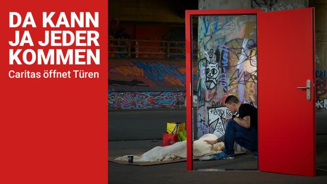 Caritas-Jahreskampagne 2025: Plakatmotiv Obdach